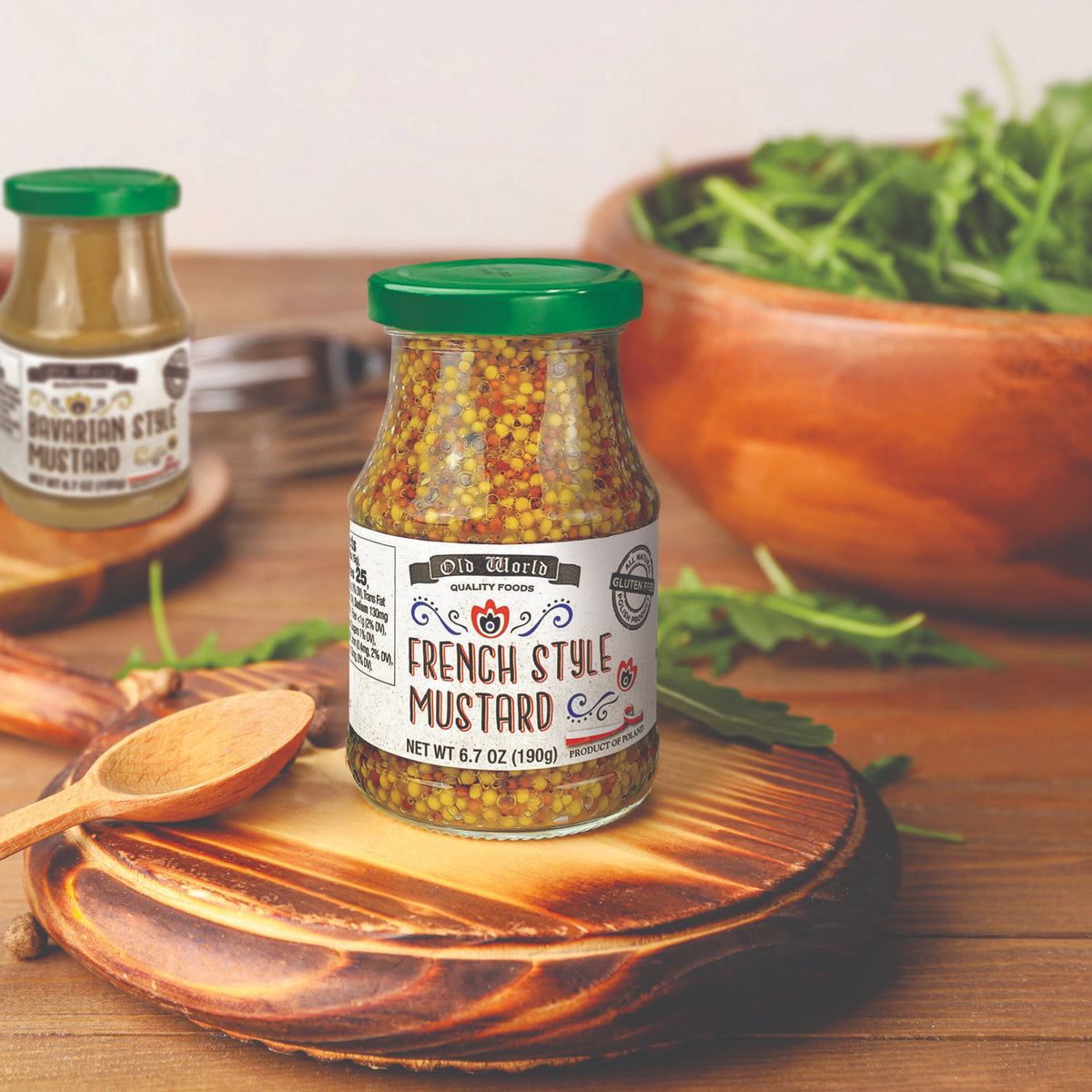 Premium European Mustard Sampler with Bavarian, Polish, Russian, and French Styles, 6.7 oz
