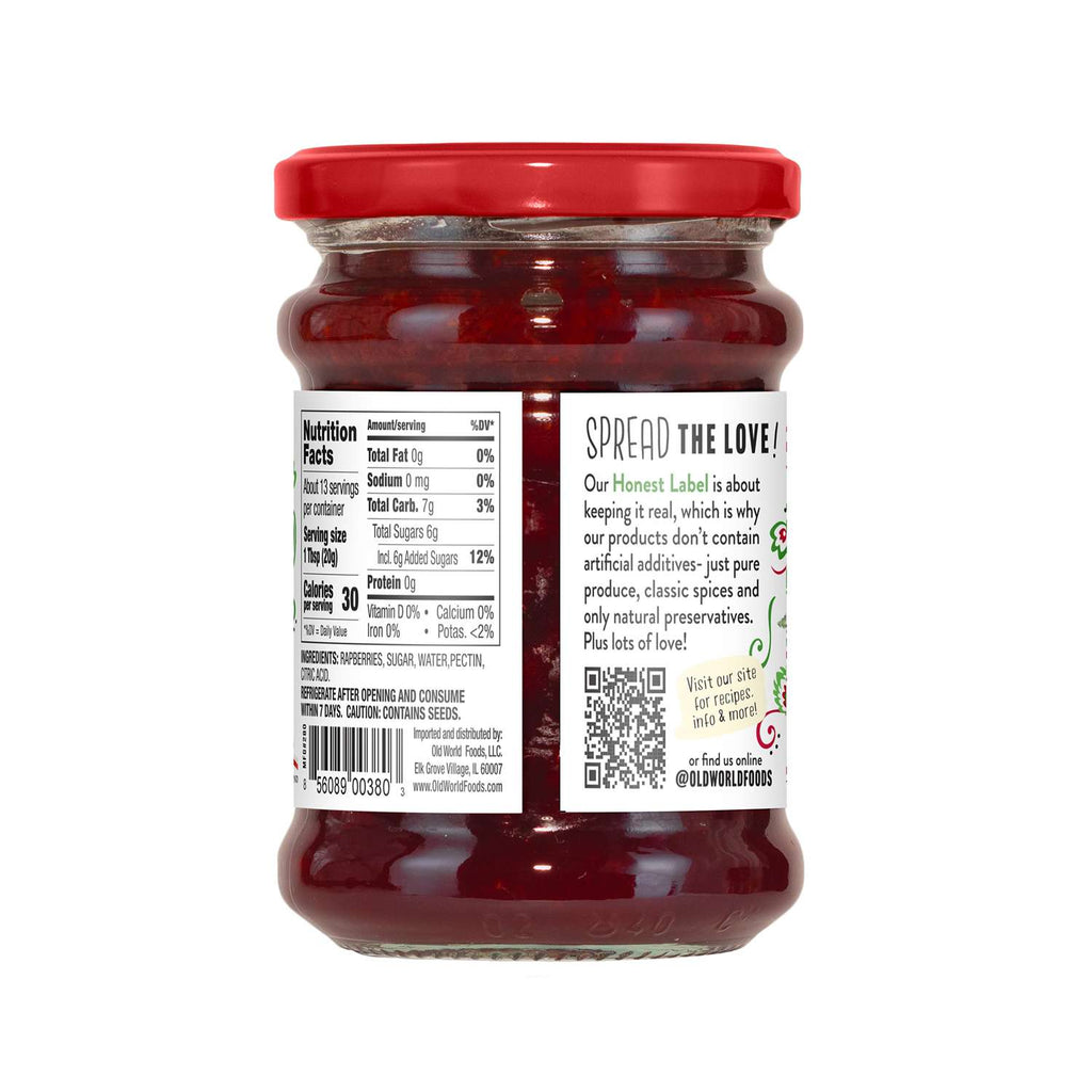 Old World Raspberry Fruit Jam, 9.52 oz Jar, Case of 6