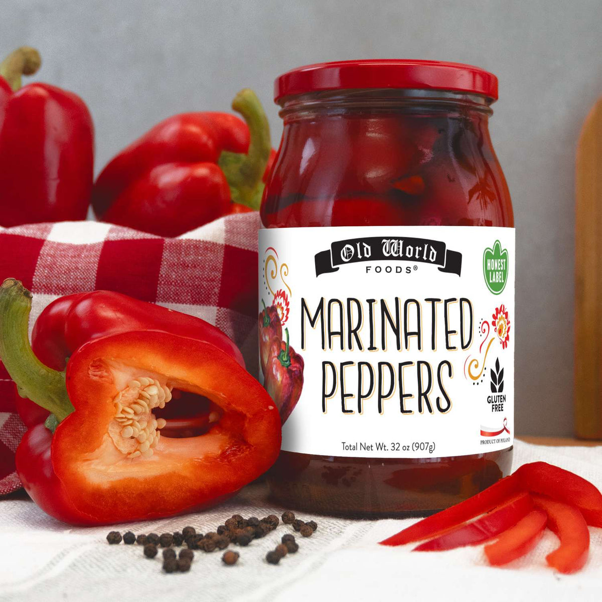 Marinated Red Peppers, 32 oz