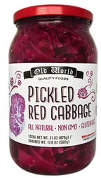 Sides and Salads Set- Four 32 Oz Jars of Assorted Pickled Vegetables - Red Cabbage, Sweet Cucumber Salad, Green Tomato Salad, and Sliced Baby Beets