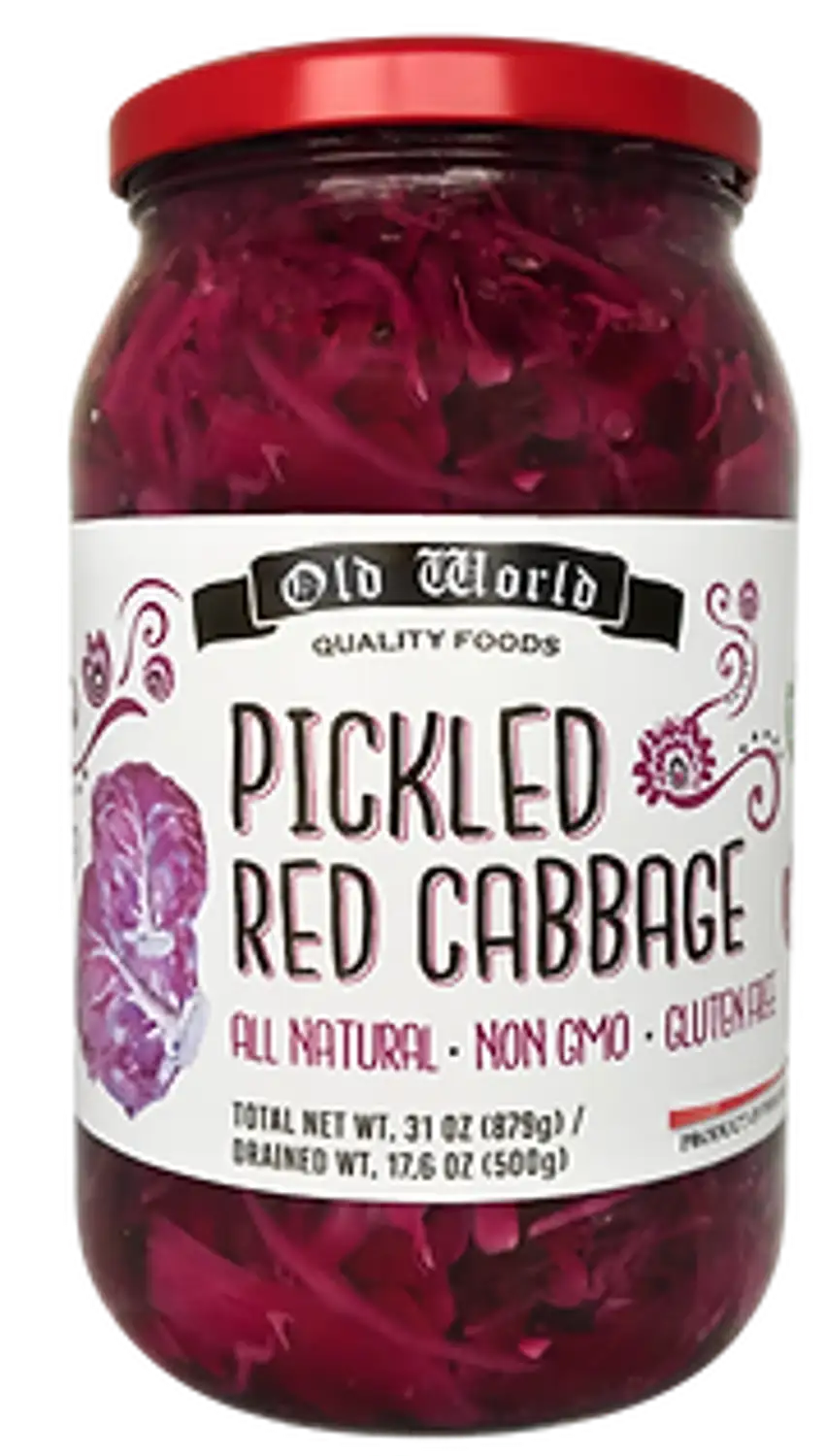 Sides and Salads Set- Four 32 Oz Jars of Assorted Pickled Vegetables - Red Cabbage, Sweet Cucumber Salad, Green Tomato Salad, and Sliced Baby Beets