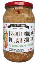 Salad Lover Set - Four 32 Oz Jars of Assorted Pickled Vegetables - Polish Salad, Pickled Baby Beets, Polish Barrel Sauerkraut, and Green Tomato Salad