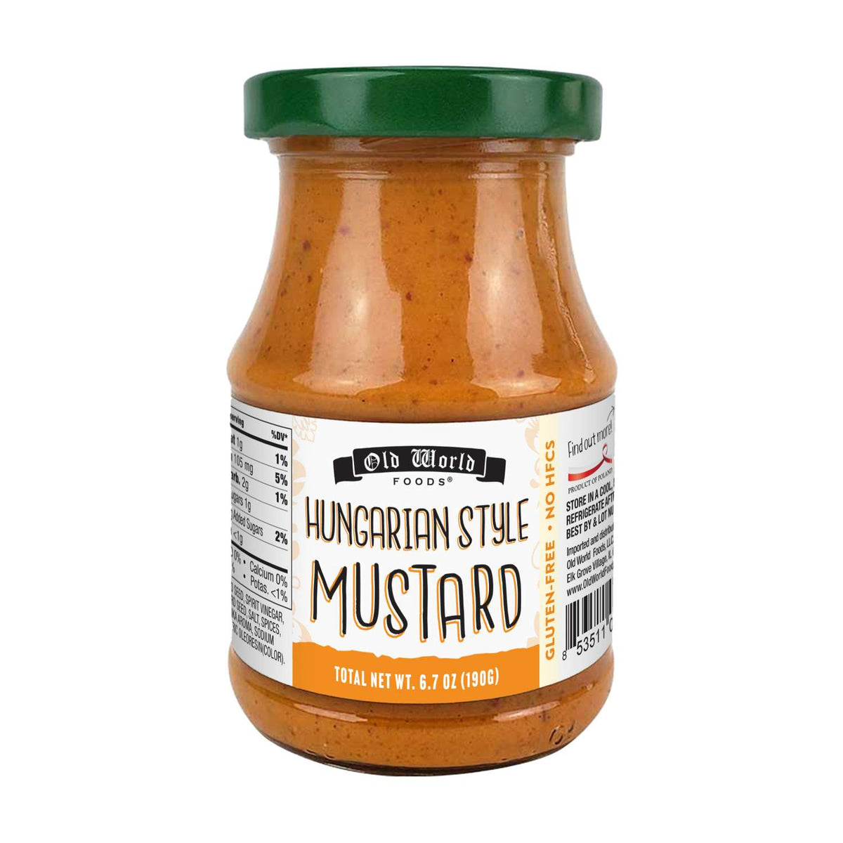 Old World Hungarian Style Mustard, 6.7 oz, Case of 6