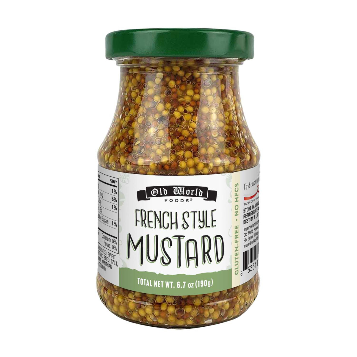 Old World French Style Whole Grain Mustard, 6.7 oz, Case of 6