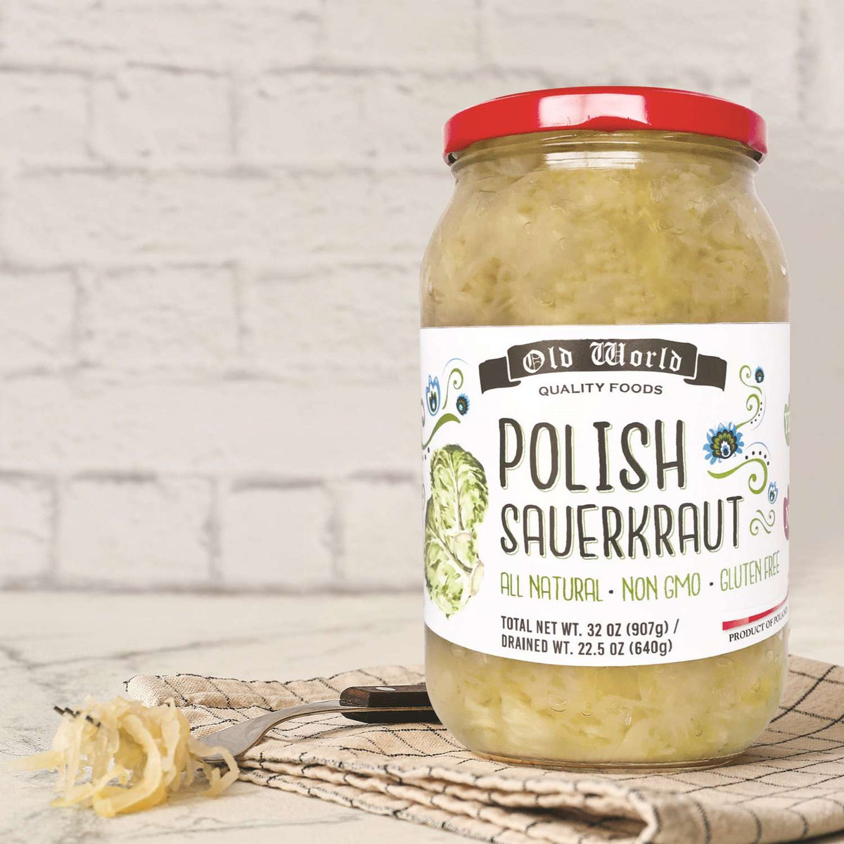 Summer BBQ Set - Four 32 Oz Jars of Assorted Pickled Vegetables - Dill Pickles, Sliced Baby Beets, Polish Barrel Sauerkraut and Polish Salad
