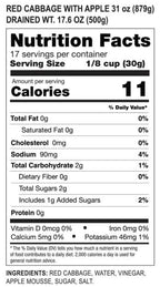 Red Cabbage with Apple, 32 Oz