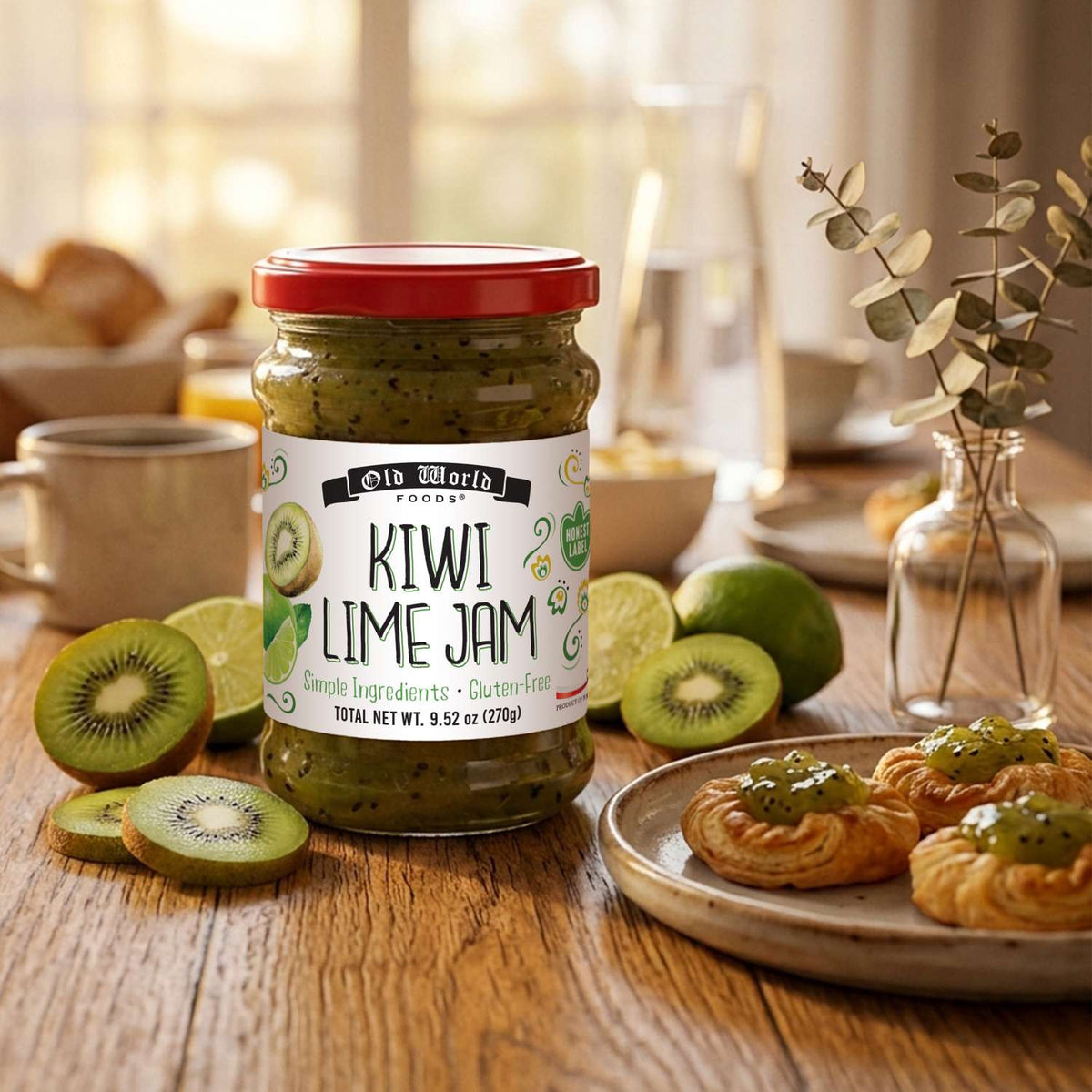 Old World Kiwi with Lime Fruit Jam, 9.52 oz Jar, Case of 6