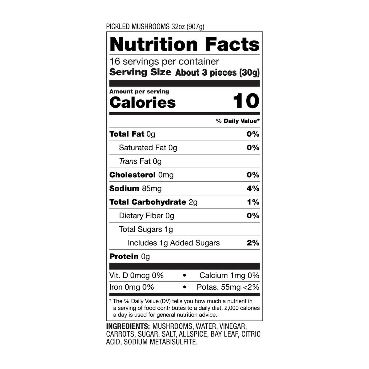 Pickled Mushrooms, 28 OZ